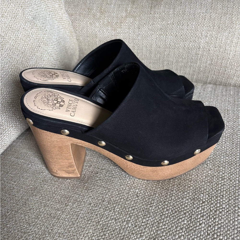 Vince Camuto Jeckima Peep Toe Mule Platform Size 7.5